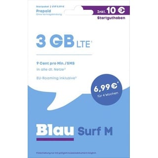 blau.de Surf M Startpaket Prepaid-Karte ohne Vertragsbindung