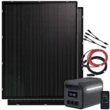 revolt Tragbare Powerstation & Solar-Generator 1.229 Wh, USV, 2x 215-W-Panel