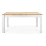 Newfurn Esstisch ausziehbar 160-215 cm inkl. Tischplatte Weiß Wildeiche Esszimmertisch Vintage Landhaus - 215x75x90 cm (BxHxT) - Tisch Küchentisch Speisetisch - [Eireen.Two] Esszimmer Küche