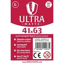happyshops Shield Sleeves 1027370 - Shield Ultra Matte 6, 100 Super Sleeves für Kartengröße 41 x 63 mm, Spielkarten-Schutzhüllen