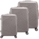 Avizar 3er Hartschalenkoffer Chevron mit TSA-Schloss, Koffer, Rosa
