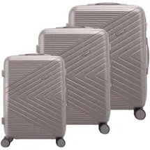 Avizar 3er Hartschalenkoffer Chevron mit TSA-Schloss, Koffer, Rosa