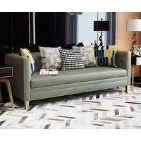 Xlmoebel Wohnzimmer-Set Chesterfield Premium Edelstahl Polstermöbel Set 3+1 aus Leder, (2-St., Sofa 3 Sitzer + Sessel), Hergestellt in Europa grün