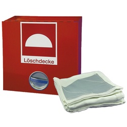 Löschdecke im Metallbehälter
