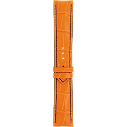 Mido - Leder Lederarmband Multifort 22mm XL M610012935 - alligator-prägung,orange,rind