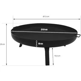 ECD Germany Feuerschale Ø80x29 cm mit 3 Klappbaren Füßen für den Garten Feuerstelle BBQ