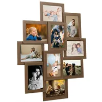 VidaXL Collage Bilderrahmen für 10x(10x15 cm) Fotos Hellbraun MDF