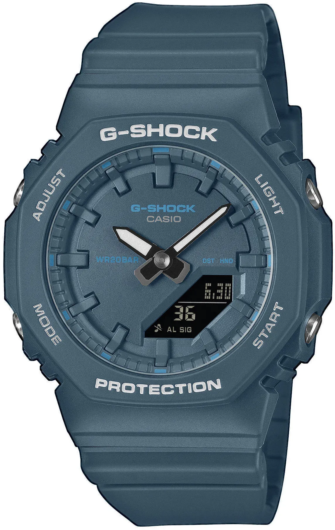 Chronograph CASIO G-SHOCK, graublau, Armbanduhren, Damen, Chronograph, Quarzuhr, Armbanduhr, Damenuhr, Herrenuhr, analog, digital