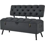 [en.casa] Sitztruhe Malmöhus 110x48x75cm Dunkelgrau