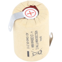 Goobay 4/5 Sub-C, 2000 mAh, Lötfahne Z, Nickel-Metallhydrid Akku NiMH, 1,2V, 34,1x22,3mm