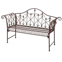 Mendler Gartenbank HWC-H78, Parkbank Sitzbank, 2-Sitzer Metall mit Verzierungen