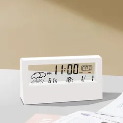 Thermo-Hygrometer-Uhr, kreative Wetteranzeige, elektronischer Wecker, Desktop-Tischdekoration für Wohnzimmer, Schlafzimmer