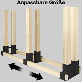 Wiltec Holzstapelhilfe Stahl 335 x 85 x 130 mm 2er Set Schwarz