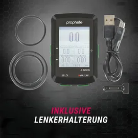 Prophete Fahrradnavigationssystem, GPS Computer, 14 Funktionen, inkl. Lenkerhalterung,
