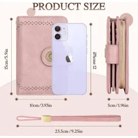 TEUEN Damen Geldbörse Vintage RFID hellrosa