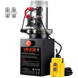 Vevor Hydraulikpumpe Hydraulikaggregat 12 V Hydraulikaggregat 1600 W, Doppelwirkende Hydraulikpumpe Hydraulic Power Pack, 2 Gal Tank Hand Pump Hydraulikaggregat, für Aufzüge, Gabelstapler usw.