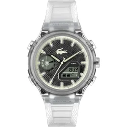 Quarzuhr LACOSTE "LC33", transparent, Armbanduhren, Herren, Armbanduhr, Herrenuhr, Silikonarmband, analog, digital, Wochentag