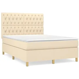 vidaXL Boxspringbett 140 x 200 cm Creme