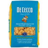 De Cecco Pasta Mezzi Ditali Lisci N°158 Nudeln 100% Italienisch 500g