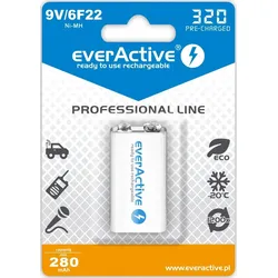 everActive EVHRL22-320, Wiederaufladbarer Akku, 9V, Nickel-Metallhydrid (NiMH),