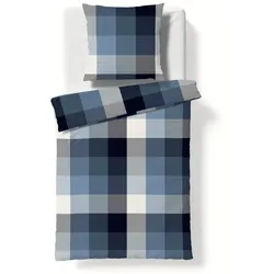 fleuresse Bettwäsche Porto 135 x 200 cm Satin Blau