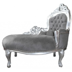 Casa Padrino Barock Kinder Chaiselongue Grau/Silber  - Kindermöbel