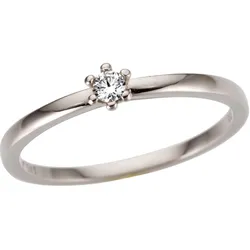 Goldring »Schmuck Geschenk Gold 333 Damenring Verlobungsring Goldring Solitär«, mit Brillant, 63954912-17 weißgoldfarben-weiß 0,09 ct   P2 = erkennbare Einschlüsse