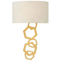 Wandlampe Leuchte Stahl Gold H 50,8 cm Flurleuchte 2 Flammig Treppenhaus