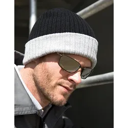 Result Double Layer Knitted Hat - black;grey - onesize