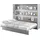 meblini Schrankbett Bed Concept - Wandbett mit Lattenrost - Klappbett mit Schrank - Wandklappbett - Murphy Bed - Bettschrank - BC-14-160x200cm Horizontal - Grau