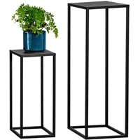 Bremermann Blumenhocker 2er-Set, Metall-Blumenständer, Blumensäule schwarz