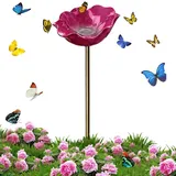 Flower Vogeltränke, Gartenstecker Bienentränke Metall, Bienentränke Blumenform, Vogeltränke Stehend, Bienentränkes Fütterungsschale, für Gartendekoration