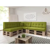 sunnypillow Palettenkissen Palettenkissen VERONA 8er Set, palettenmöbel palettencouch polsterauflage 120 x 80 grün