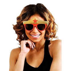 Sun Staches Kostüm Partybrille Wonder Woman, Accessoire mit Durchblick: lizenzierte Funbrille im Design von DC-Char rot