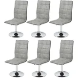 Mendler Esszimmerstuhl HWC-C41 Stoff vintage betongrau 6er Set