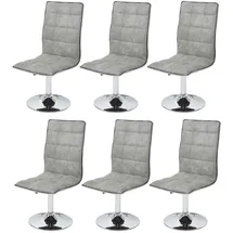 Mendler Esszimmerstuhl HWC-C41 Stoff vintage betongrau 6er Set