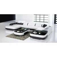 Xlmoebel Ecksofa Moderne Wohnzimmer-Sitzgarnitur in Leder mit U-Form - Eckcouch-Design., Hergestellt in Europa weiß