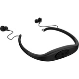 Hipipooo Wasserdichter MP3-Headset-Musikplayer, 8-GB-Speicher-HiFi-Stereoanlage, UKW-Radio, Bluetooth-Kopfhörer zum Schwimmen, Surfen, Laufen, Sport, preisgekröntes Design (Schwarz)