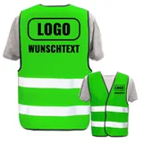 PixiPrints.com Persönliche Warnweste selbst gestalten mit eigenem Aufdruck * Bedruckt mit Name Text Bild Logo Firma * Anzahl: 10 Warnwesten * Farbe/Druck: Neon Grün/Rücken + linke Brust - 10 Warnwesten