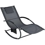 ESTEXO Sonnenliege Relaxliege Gartenliege Liegestuhl Schaukelliege Swing mit Tasche Liege Swingliege (Grau)