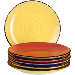 6er Set Dessert- Kuchenteller Malaga Snaily bunt