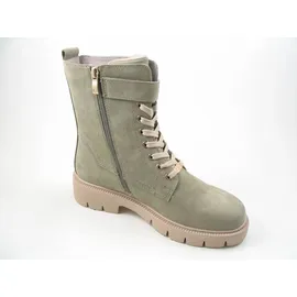 CAPRICE Damen Stiefeletten zum Schnüren aus Leder mit Schnalle, Grün 40 EU