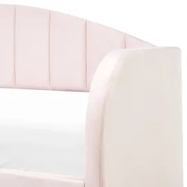 Beliani Ausziehbett Eyburie 90 x 200 cm pastellrosa