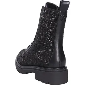 Marco Tozzi Damen Stiefeletten zum Schnüren mit Reißverschluss Glitzerdetails, Schwarz (Black Glitter), 40 EU