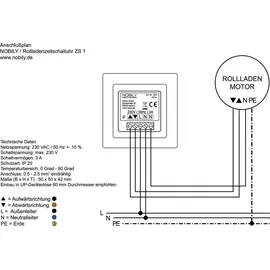Nobily ZS1 | Rolladen Zeitschaltuhr Rolladenuhr f. Rolladenmotor Rohrmotor Rolladenantrieb - Weiß