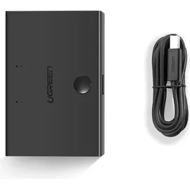 UGREEN USB 2.0 2-in-1-Switch, 2 Eingänge, 1 Ausgang, 2 Kabel zum Teilen von Geräten