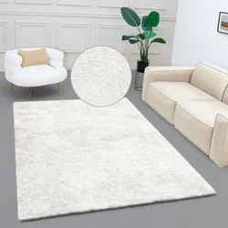 Hochflor-Teppich »Dana«, rechteckig, uni, weich, Mikrofaser Teppiche, Wohnzimmer, Schlafzimmer, Esszimmer, 833267-3 weiß 30 mm