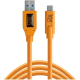 Tether Tools TetherPro USB-Datenkabel für USB 3.0 an USB-C - 4,6 Meter Länge, gerader Stecker orange