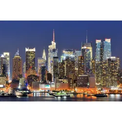 Fototapete PAPERMOON "Manhattan Skyline", bunt (mehrfarbig), B:2m L:1,49m, Vlies, Tapeten