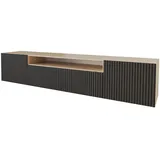altdecor Lowboard, Schwarz, Rechteckig, 200x40x41 cm, Wohnzimmer, Wohnwände, Lowboards, Lowboards hängend